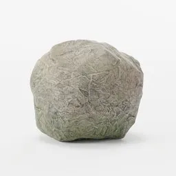 "Low-poly Large Round Boulder Rock 3D model for Blender 3D, featuring fully unwrapped maps for diffuse, smooth, normal and bump textures. Ideal for landscape designs and outdoor scenes."