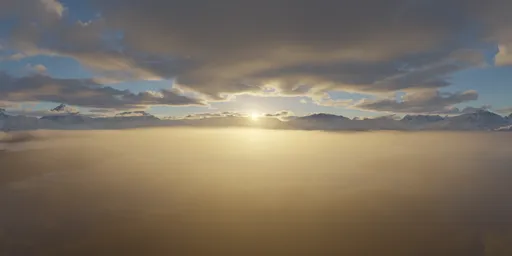Foggy Morning Sunny Cloudy Sky