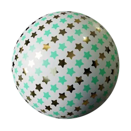 Dual Color Rounded Star Wrapping Paper