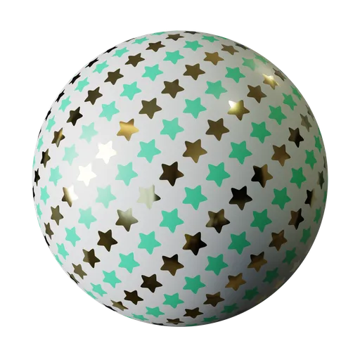 Dual Color Rounded Star Wrapping Paper