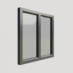 Realistic PVC double-glazed window 3D model, customizable texture, ideal for Blender rendering.