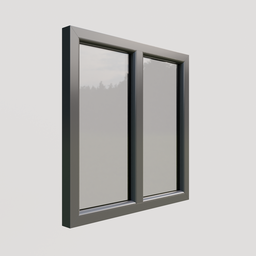 "Hyper realistic PVC fixed window 3D model with editable textures for Blender 3D. Perfect for architectural visualizations and cityscape projects. Gun metal grey finish adds a modern touch."
