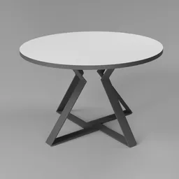 "Office table" - A sleek and sophisticated meeting table with a white top and black base, perfect for small meeting rooms. High polygon and high grain with a steel gray body, this Hollywood standard was created using Blender 3D by Bourgeois and rendered by Derf.