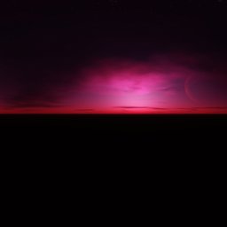 Sci-fi Sunset Sky with Planet