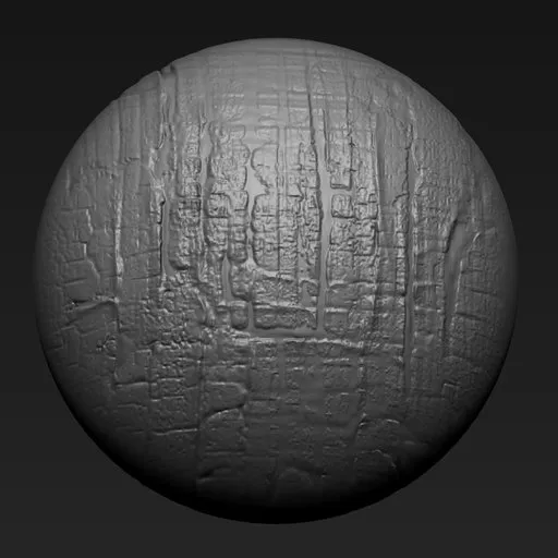 Blender 3D sculpting brush imprint for detailed wood textures like bark and tree surfaces.