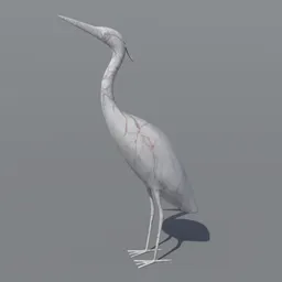 Heron Marble Statue