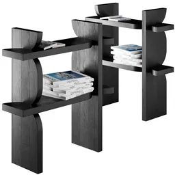 Modern 3D-rendered shelf design showcasing books, ideal for Blender 3D interior modeling and visualization.