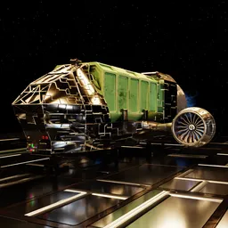 Spaceship Sci-Fi Transport Rigged