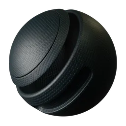 3D PBR Black Rubber Material with Circular Corrugated Pattern for Blender and CG Texturing