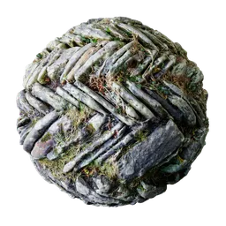 Rock Stone Wall Mossy