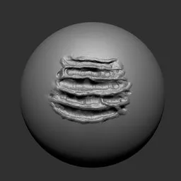 Detailed 3D alien gill sculpting brush effect for creature model enhancement in Blender.