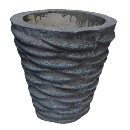 High-detail textured 3D model of a decorative pot with realistic Quad topology, compatible with Blender.