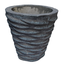 High-detail textured 3D model of a decorative pot with realistic Quad topology, compatible with Blender.