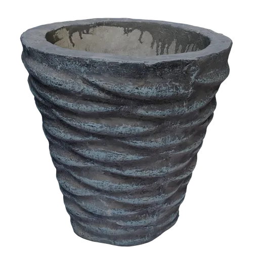 High-detail textured 3D model of a decorative pot with realistic Quad topology, compatible with Blender.