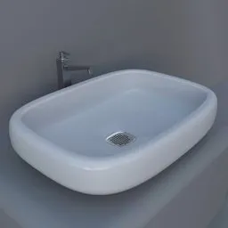 Table top wash basin white