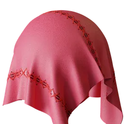 Coral Goat Leather with Cross Stitch