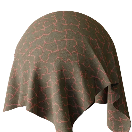 High-resolution PBR moquette fabric texture for 3D Blender material library with red detailing.