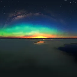 Aerial Night Aurora Lights Twilight