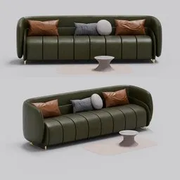 Emerald Green Contemporary Sofa