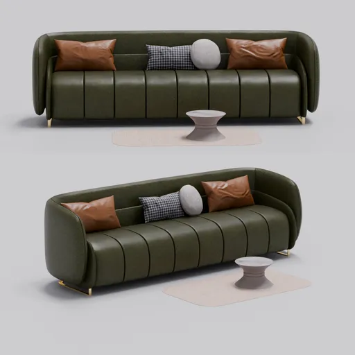 Emerald Green Contemporary Sofa