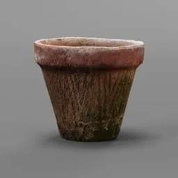 "Ultra-realistic 3D model of a Plant Mud Pot with PBR Textures for Blender 3D. Inspired by Isaac Levitan's art, this model features worn paint and kintsukuroi elements. Perfect for nature and outdoor scenes in video games and digital art."