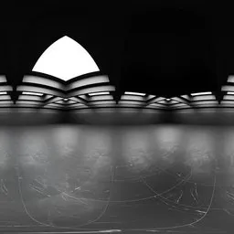 Futuristic hall interior