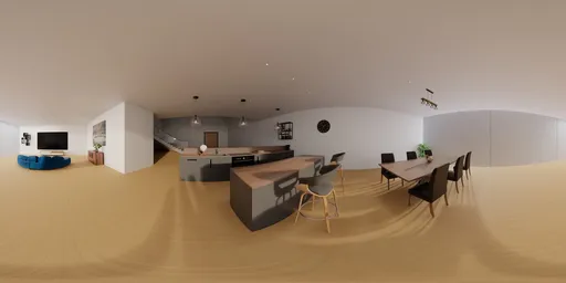 Open-Plan Kitchen, Dining & Living Space