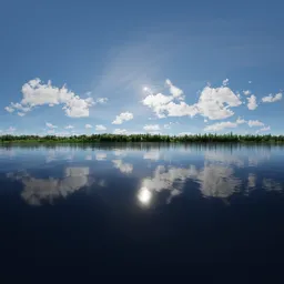 Sunny Cloudy Blue Sky Day