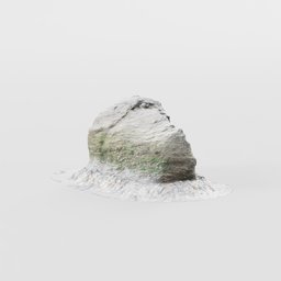 "Low-poly PBR textured Beach Rock 3D model, photo-scanned for realistic detail. Ideal for landscape scenes and coastal environments. Created using Blender 3D software."