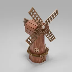 Wood Windmill Yard Art