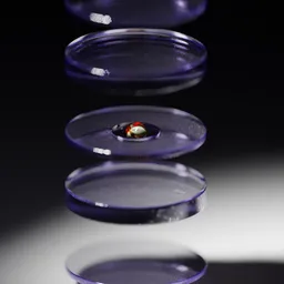 Abstract Floating Glass Discs & Marble