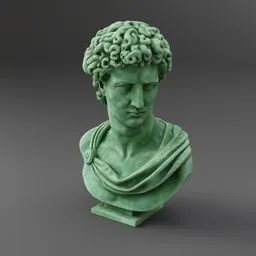 Male Portrait Bust - Jade Stone