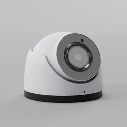 Highly-detailed Blender 3D modeled turret-style outdoor security camera with realistic textures.