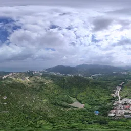 Mountain clouds green forest