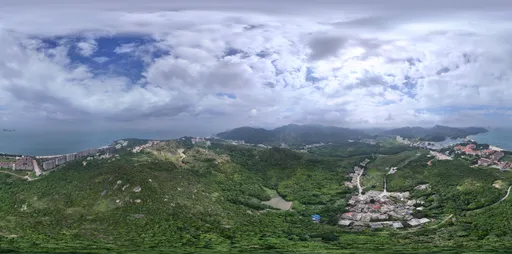 Mountain clouds green forest