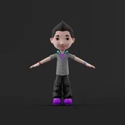 Stylized Young Boy Rigged