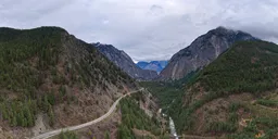 Mountain Valley Landscape Aerial