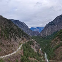 Mountain Valley Landscape Aerial