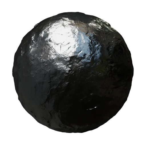 High-resolution tileable PBR foil texture with realistic wrinkles and metallic sheen for 3D modeling in Blender.