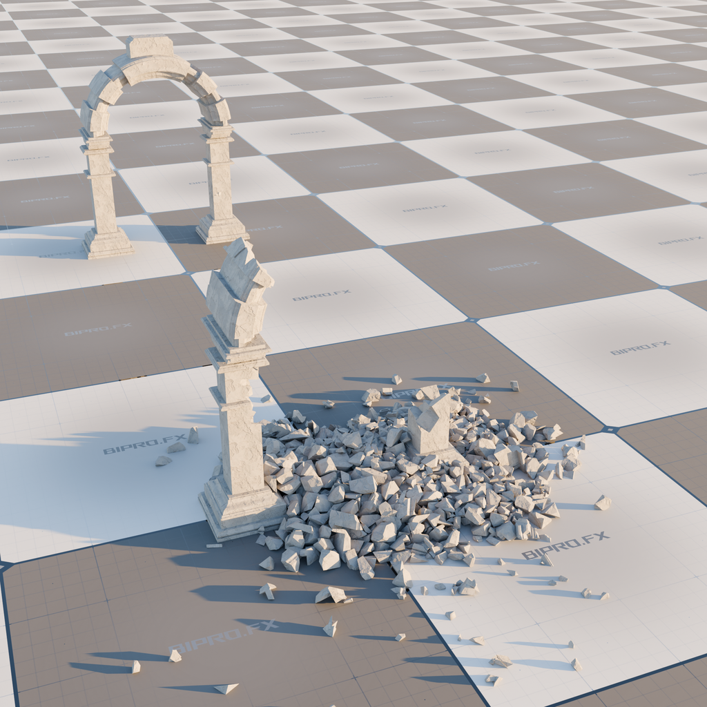Animated Arch Destruction | Simulations models | Blendkit