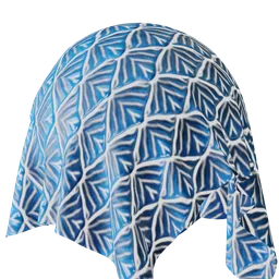 Blue Chevron Pattern Fabric