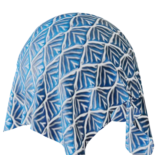Blue Chevron Pattern Fabric