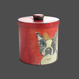 Vintage Cylindrical Dog Biscuit Tin