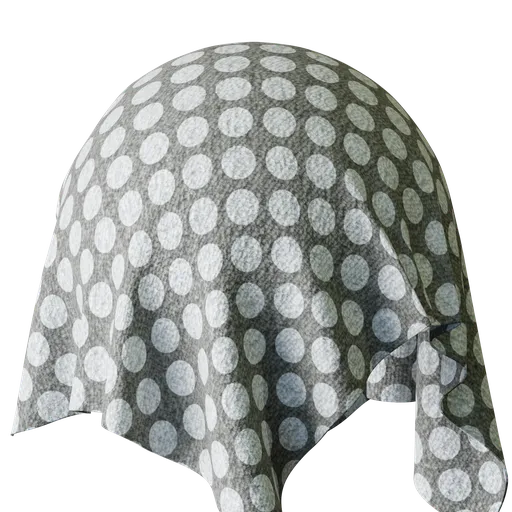 White Polka Dot Gray Cotton Towel