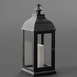 Outdoor lantern with candle