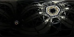 Futuristic spaceship corridor with geometric shapes and ambient lighting for scene illumination.