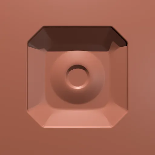 Octagonal Scoop Brush imprint for 3D model sculpting, compatible with Blender 3D, ideal for hard surface designs.