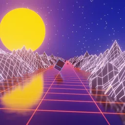 Retro Futuristic Neon loop Animation