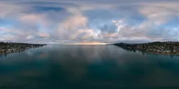 Aerial Cloudy Sunrise Ocean Coast