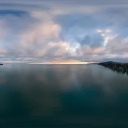 Aerial Cloudy Sunrise Ocean Coast